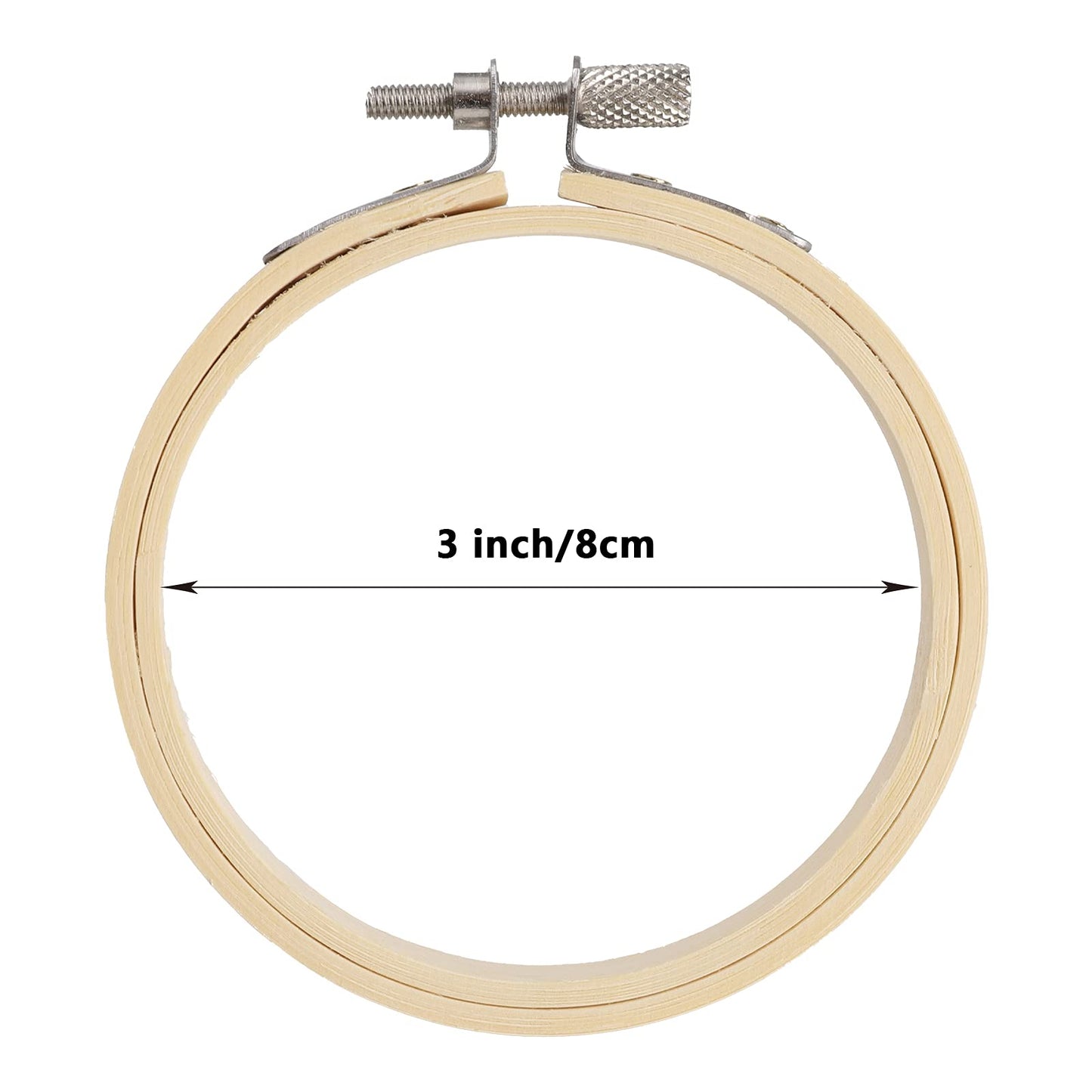 Tosnail 20 Pack 3 Inch Embroidery Hoops Cross Stitch Hoop Ring Bamboo Circle for Embroidery, Cross Stitch, Home Ornaments, Dreamcatcher and Crafts