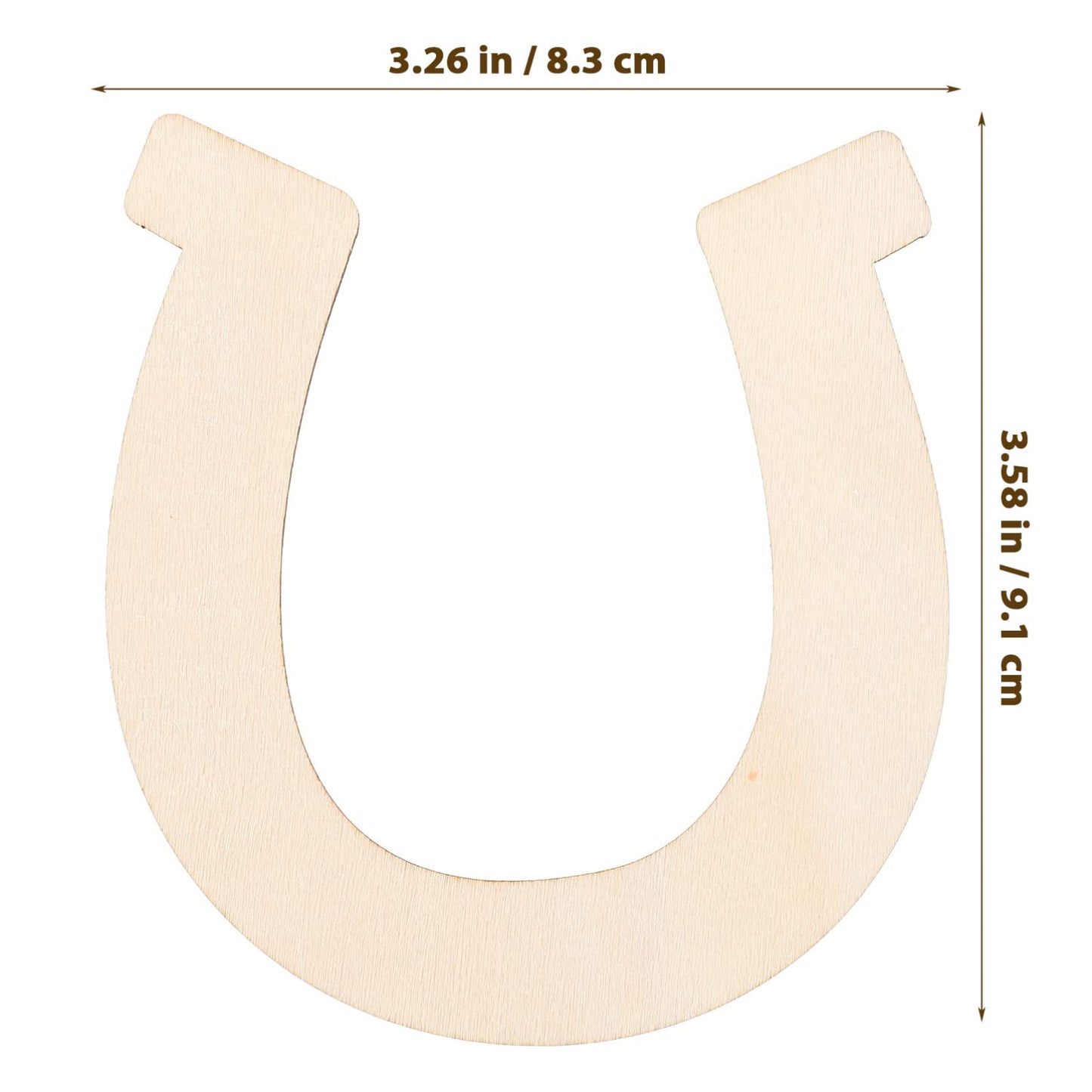 EXCEART Horseshoe Shape Unfinished Wood Slices 3.6 Inch DIY Wooden Cutouts for Kids Hand-Painted Crafts Home and Holiday Decoration