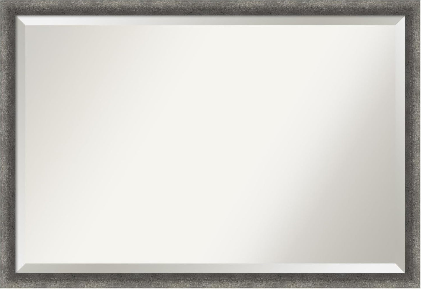 Amanti Art Grey Wall Mirror 26x38 Burnished Concrete Narrow Rectangle Bathroom Mirror for Wall Decor Living Room, Large Modern Contemporary Wood Frame, Hangs Horizonally and Vertically, Bathroom Decor