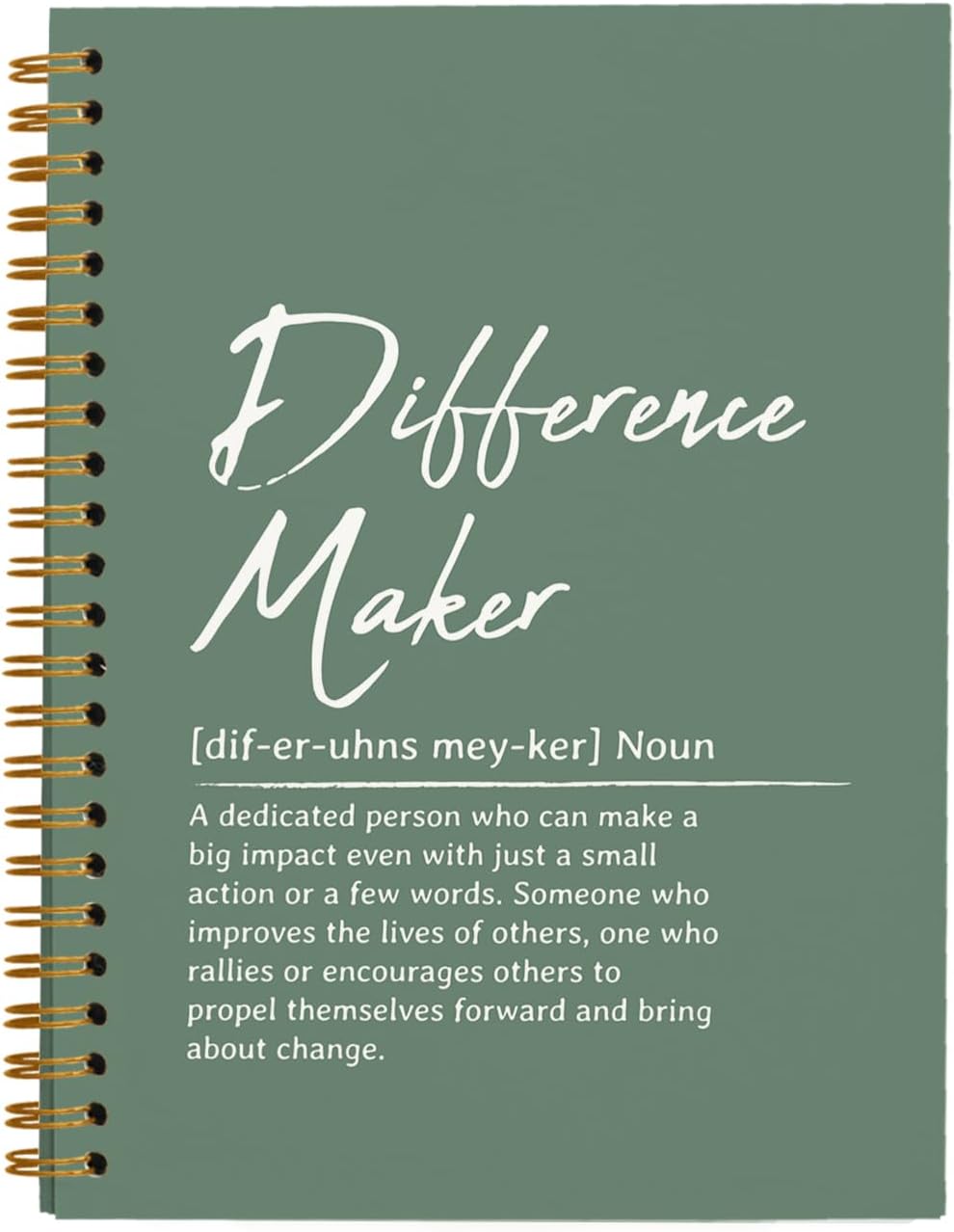 OXW Green Notebooks for Work, Difference Maker Gift Meeting Notebook Journal for Writing, Employee Appreciation Gifts, Thank You Gifts for Women Men Leader Mentor Boss Manager, 5.5"x8.3"