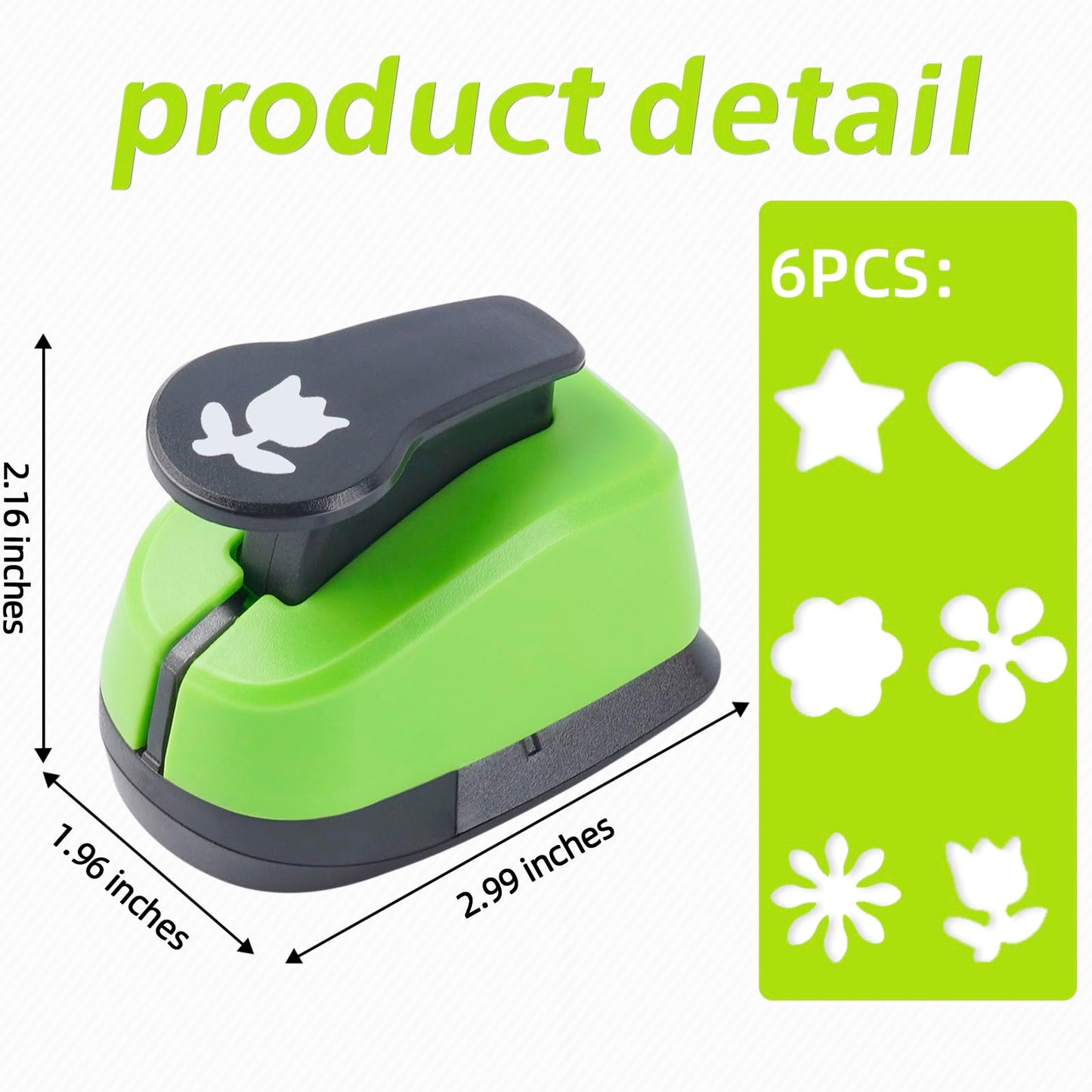 Flower Hole Punches, Star Hole Punch, Heart Punch, Flower Punches, Flowers Paper Puncher, 1 inch Hole Puncher for Crafts, 6PCS Flowers Shape HolePuncher, Heart PaperPunch for Scrapbooking