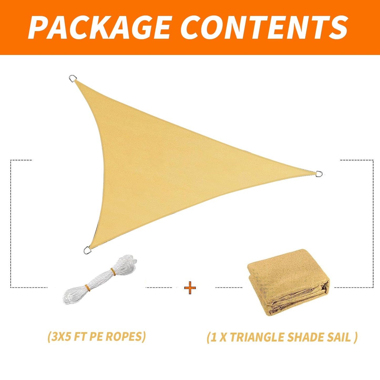 20' x20' x20'Sun Shade Sail Curved Commercial Outdoor Shade Cover Dark Grey Triangle Heavy Duty Permeable 185GSM UV Block Sunshade for Backyard Yard Deck Patio Garden Outdoor Activities and Facility