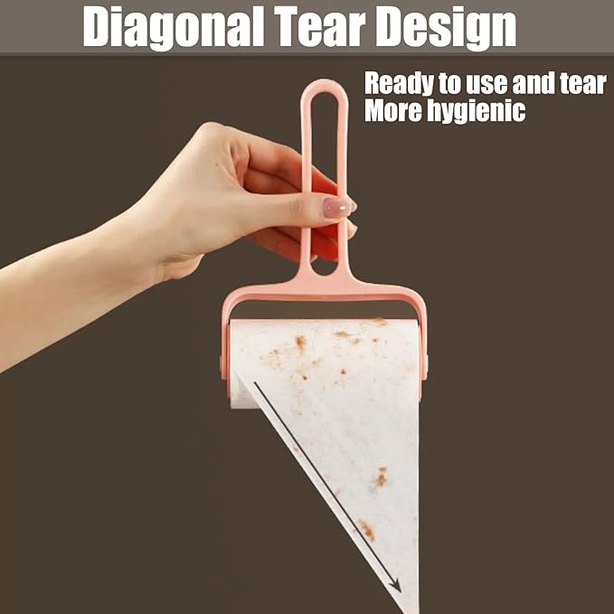 Lint Rolle 300 Sheets,Pet Hair Remover Kit,1 Handle with 5 Extra Sticky Lint Roller for Carpet,Car Seats,Clothes,Dust,Cats,Dogs (Pink)
