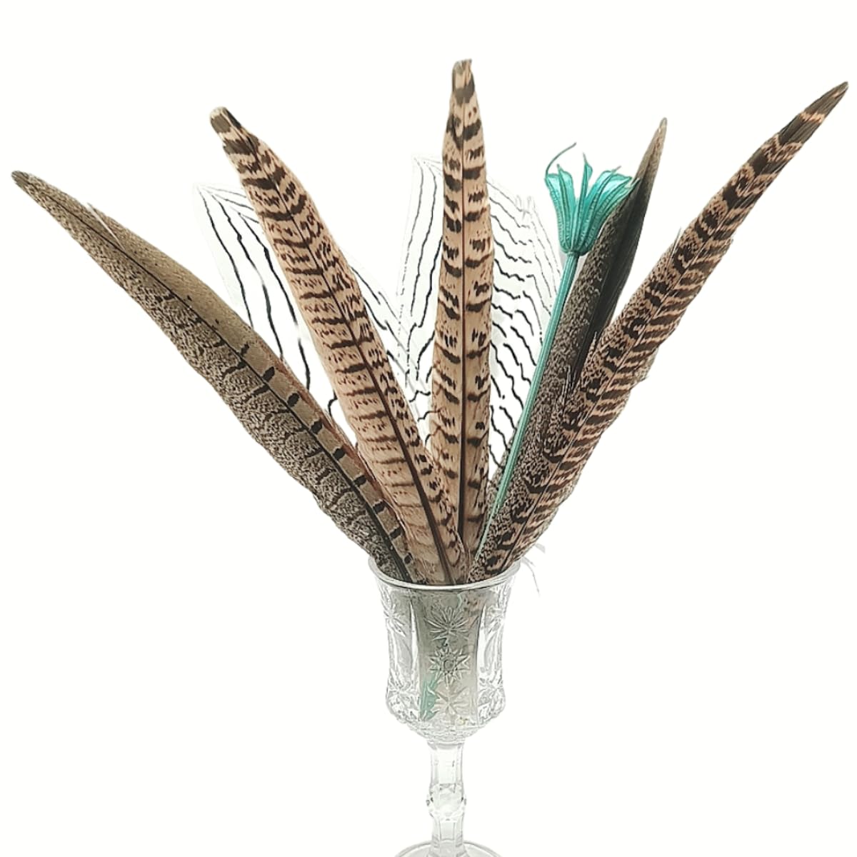 Female Pheasant Feathers Bulk 10pcs,Natural Long 8-10 inch (20-25cm) Feathers,for Crafts DIY Party Festival Centerpieces and Hat Clothing Decoration (Female Pheasant)