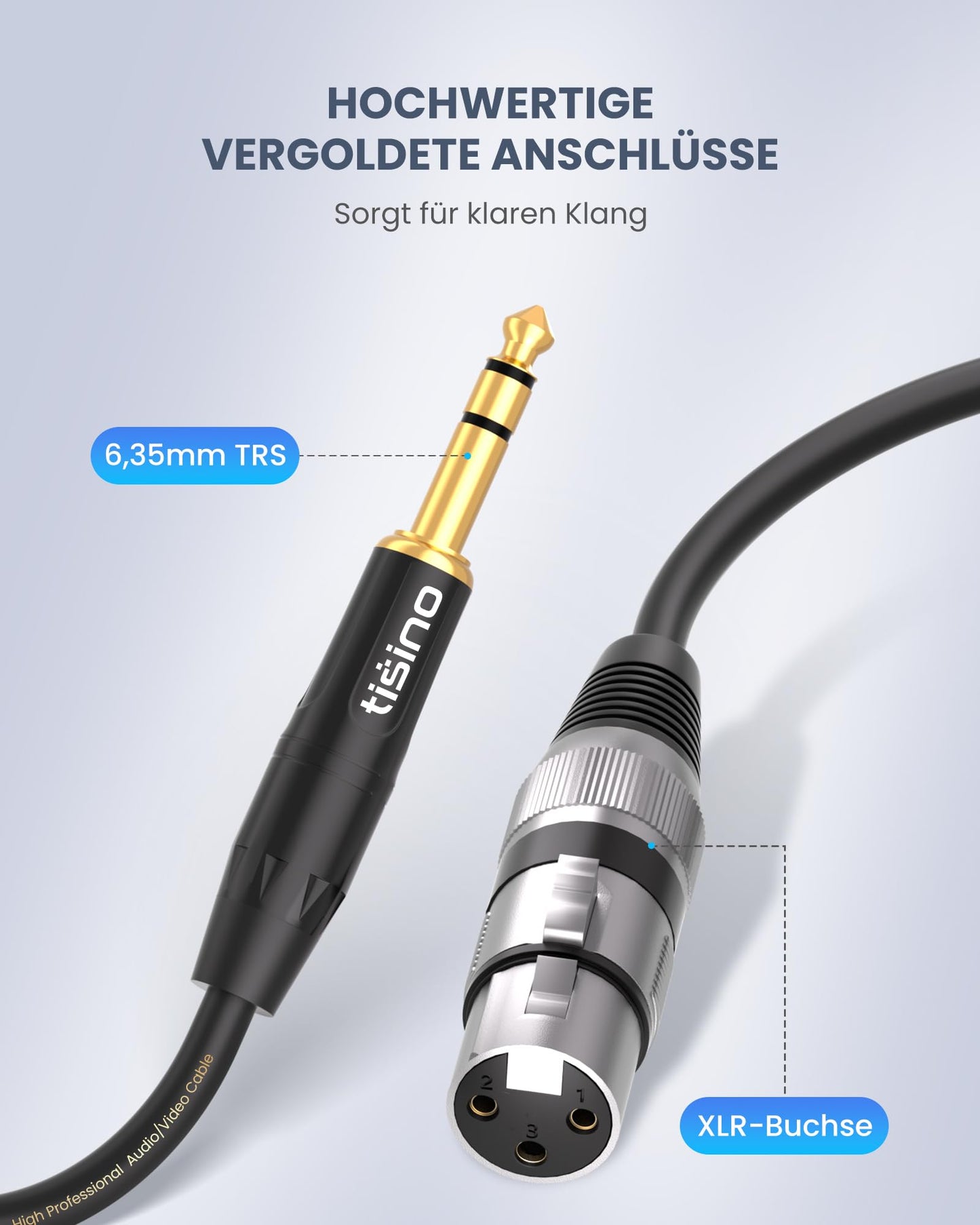 Tisino Xlr Female To 1/4 Inch (6.35Mm) Trs Jack Lead Balanced Signal Interconnect Cable Xlr To Quarter Inch Patch Cable Micphone