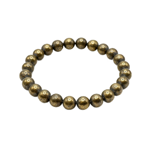 The Vida Handmade AAA+ Quality Crystal Stretch Elastic Bracelet - Nature Gemstone - Jewelry Gift - Holiday Gift - For Women & Men (Pyrite)