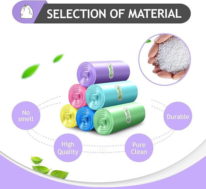 Small Trash Bags 2.6 Gallon 120 Count Strong Trash Bags Colorful Small Garbage Bags, Trash Can Liners for Bathroom Home Office Kitchen Bedroom, fit 5-10 Liter, 1,1.2,1.6,2,2.6,3 Gal,Multicolor