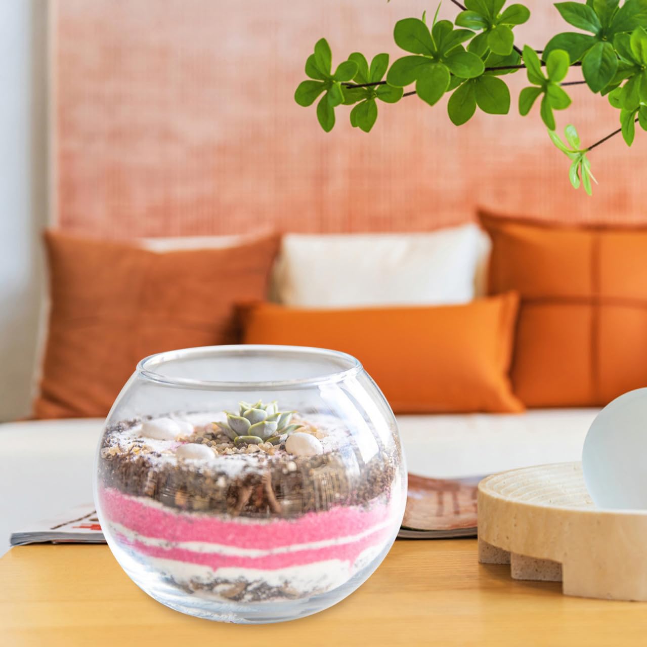 Yardwe 15cm Glass Bubble Bowl Vase Hydroponic Planter for Air Plants and Moss, Round Glass Terrarium Container for Home Décor and Wedding Centerpiece