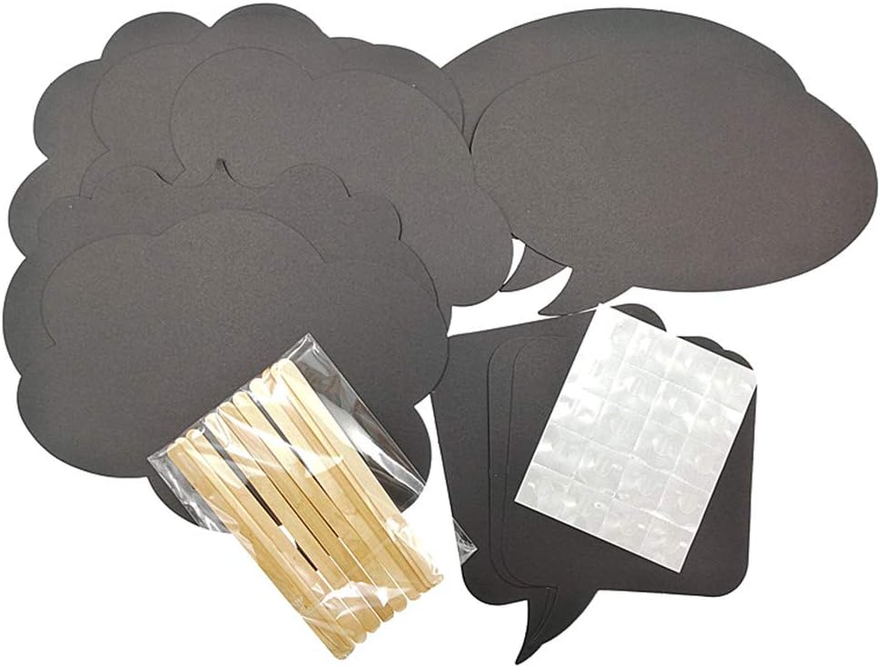 Photo Booth Props Kit,Writable Black Paper Card Board Photographing Props for Wedding Birthday Prom Party Favor(10pcs with Different Shapes)