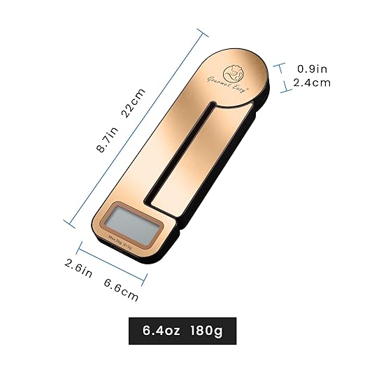 Gourmet Easy Dynamo Food Scale for Kitchen, Battery-Free Technology Kitchen Scale, Food Weight Scale, Weight in Grams & Ounces, Multifunctional Food Scale for Cooking, Baking & Meal Prep, Rectangular