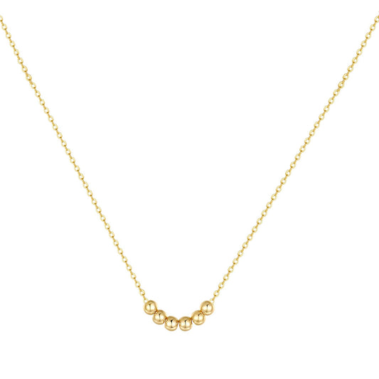 Gold Beads Necklace, Women 14k Gold Plated Cute Fashion Dainty Necklace Tiny Beads Chain Penadant Necklace Minimal Jewelry