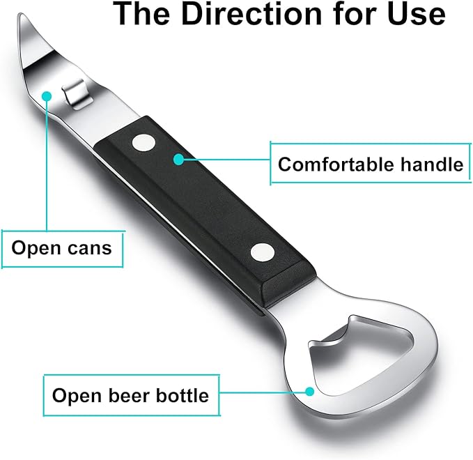 Can Punch Bottle Opener, Manual Stainless Steel Can Opener 2 Pack