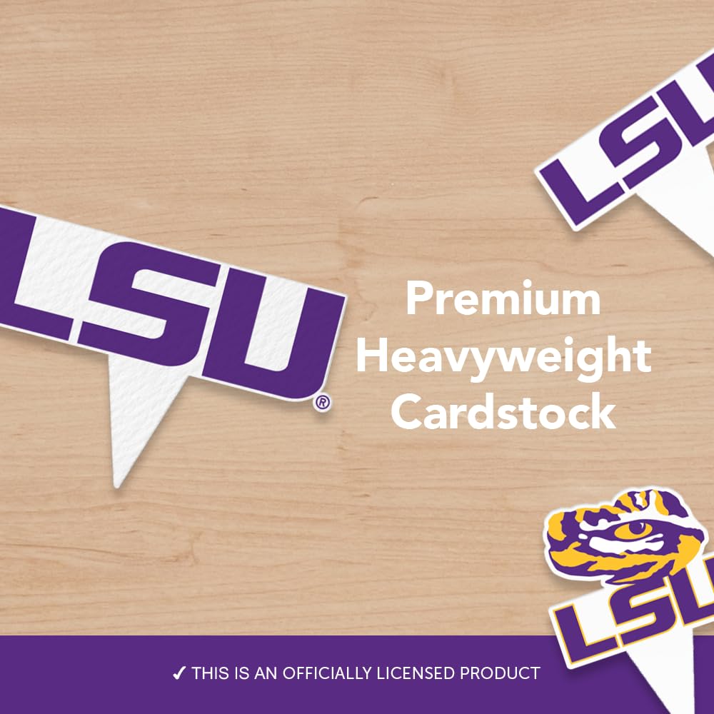 Desert Cactus Louisiana State University Cupcake Topper and Cake Toppers Set - LSU Tigers 25 Pcs Food Party Supplies, Tablecloth Decorations, Graduation and Game Day