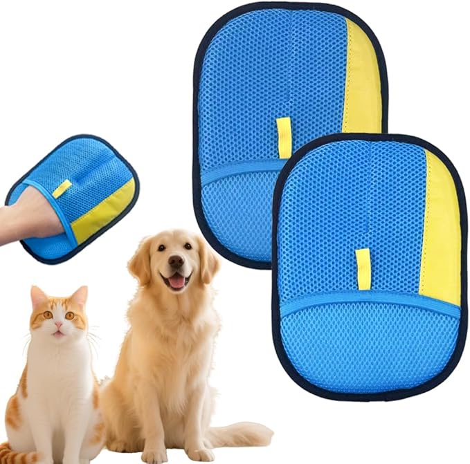 Pet Hair Remover Gloves for Cats & Dogs: 2025 New Upgrade Electrostatic Grooming Washable Reusable Cats & Dogs Hair Removal Gloves for Clean Couch Carpet Furniture Clothes Car Seat