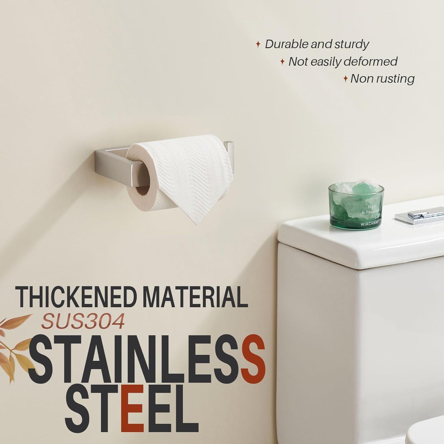 KOKOSIRI Toilet Paper Holder Brushed Nickel for Kitchen Bathroom Washroom Toilet Tissue Roll Paper Holder Wall Mount Stainless Steel B2009BR