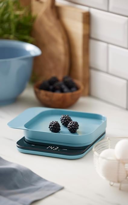 Rosti Mensura Kitchen Scale Accurate Measurements Made Effortless - Experience Precision Cooking with Battery - Powered Convenience - Requires 3 AAA Batteries for Reliable Performance (Dusty Blue)