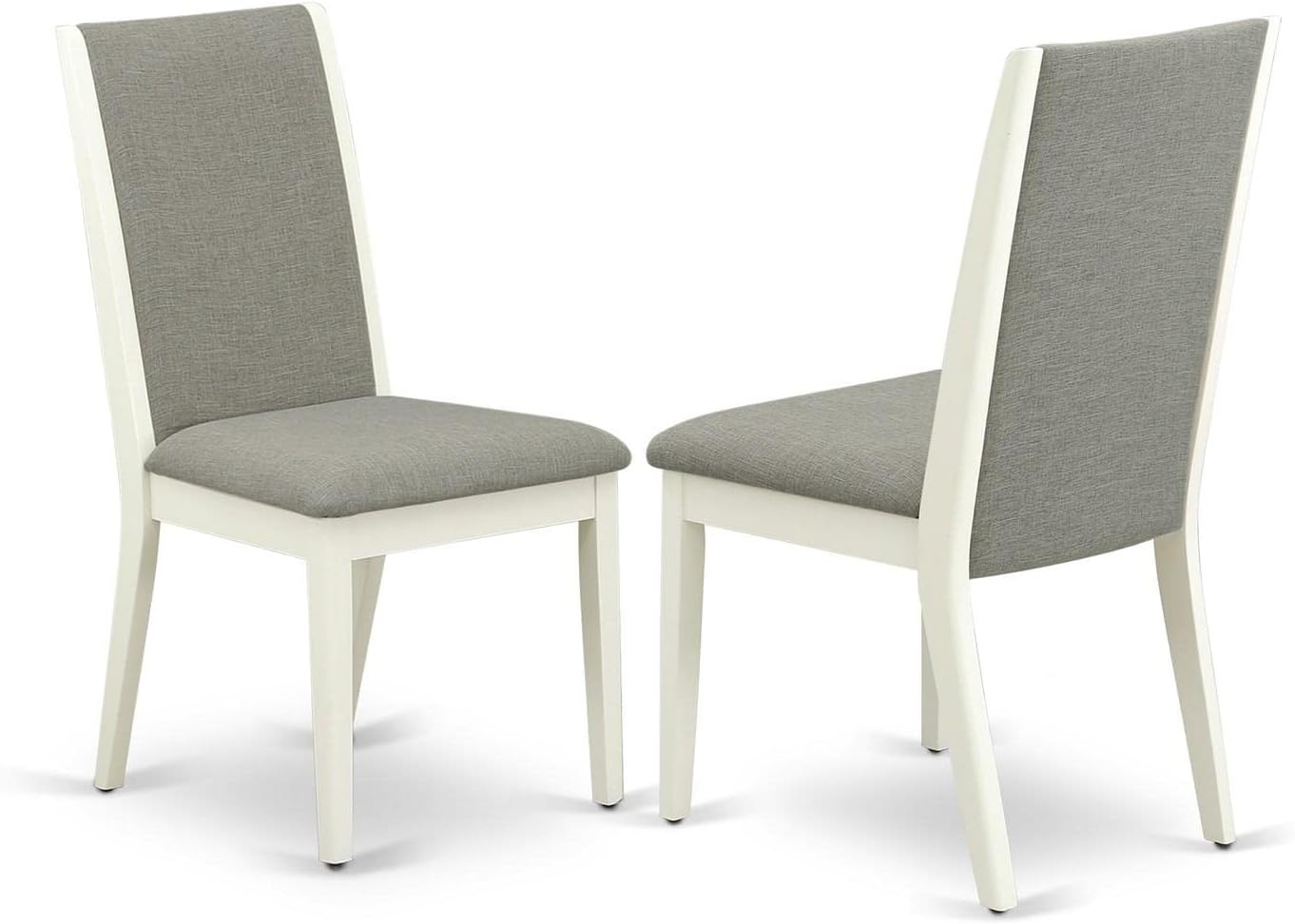 East West Furniture ANLA3-LWH-06 3 Piece Kitchen Table Set for Small Spaces Contains a Round Dining Table with Pedestal and 2 Shitake Linen Fabric Upholstered Chairs, 36x36 Inch, Linen White