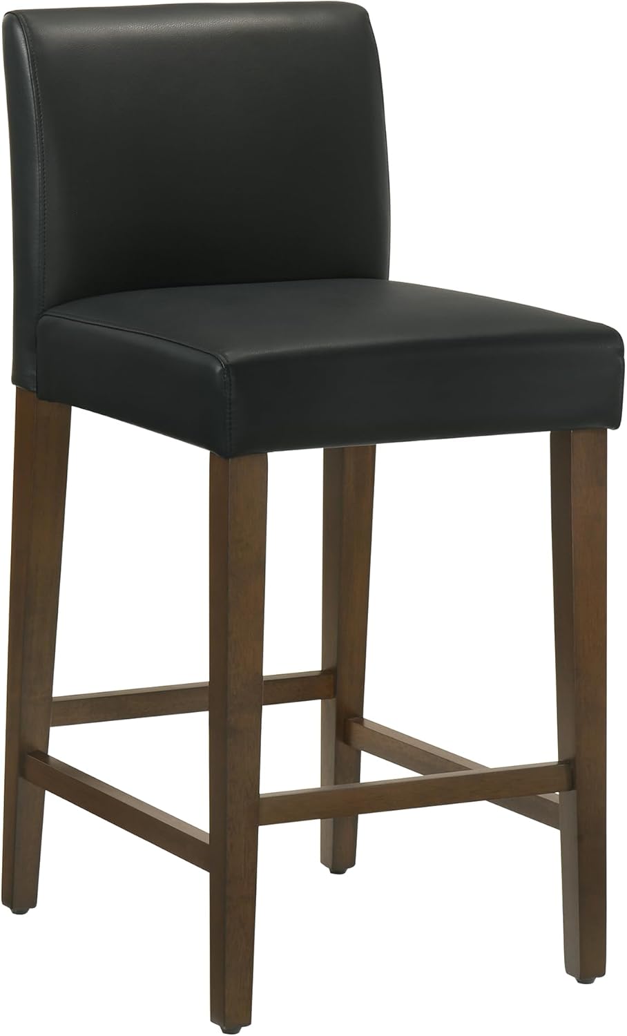 CHITA Counter Height Bar Stools Set of 3, 27" H Seat Height Upholstered Barstools, PU Leather in Black