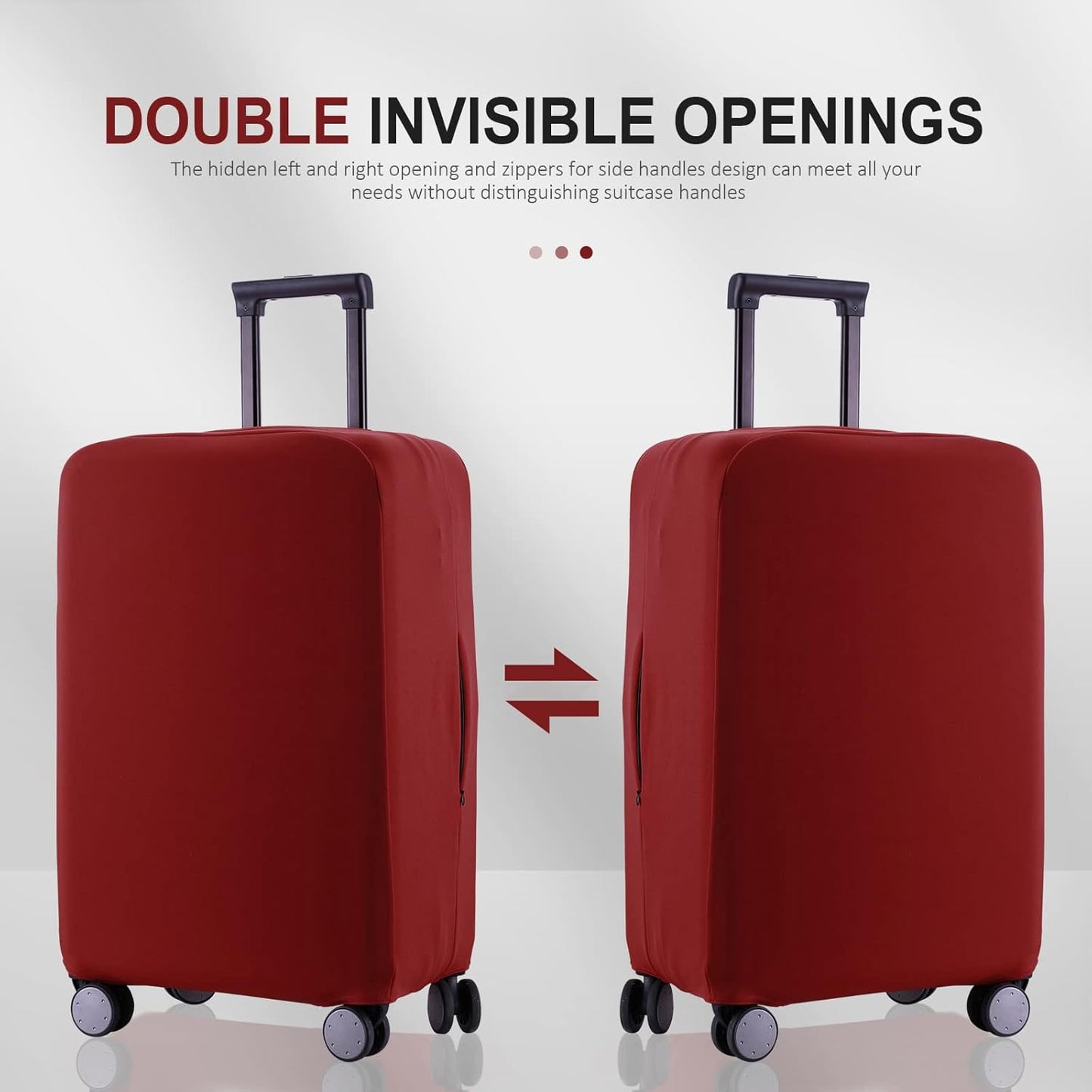 Travel Luggage Cover Suitcase Protector Scratch-Resistant Fit 19-31 Inch Suitcase, Not Included Suitcase (Claret, 3XL(32-33inch))