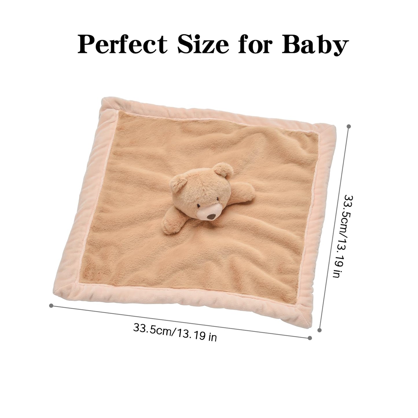 Baby Bear Security Blanket, Soft Loveys for Babies, Lovey for Newborn Boys and Girls, Gender Neutral Security Blanket with Stuffed Animal, Baby Snuggle Toy
