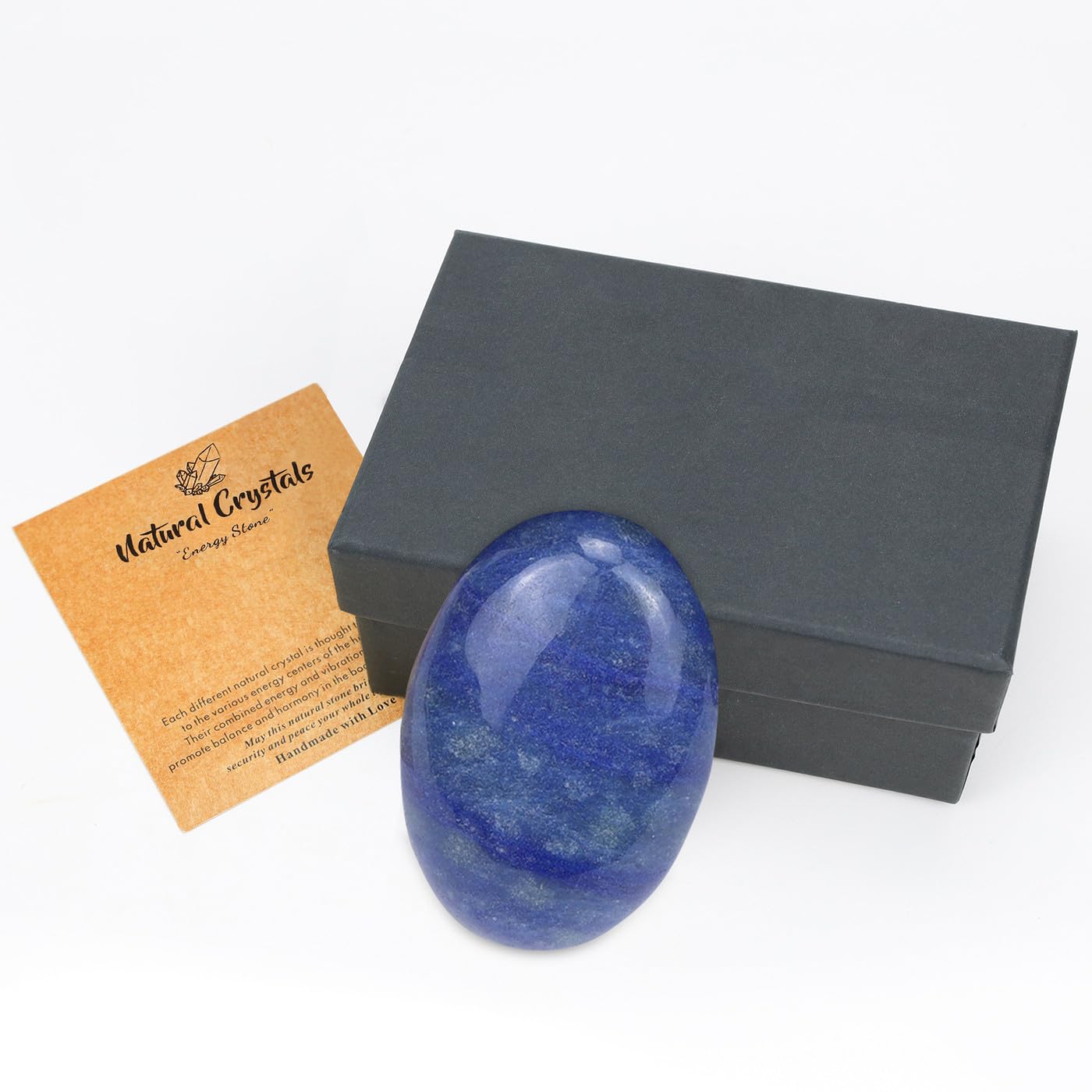 MAIBAOTA 2.4" Large Blue Aventurine Crystal Stone Polished Palm Stone Healing Crystals 0.7" Thick Natural Reiki Gemstone Worry Stone Energy Balancing Anxiety Stress Relief Meditation 1 Pc