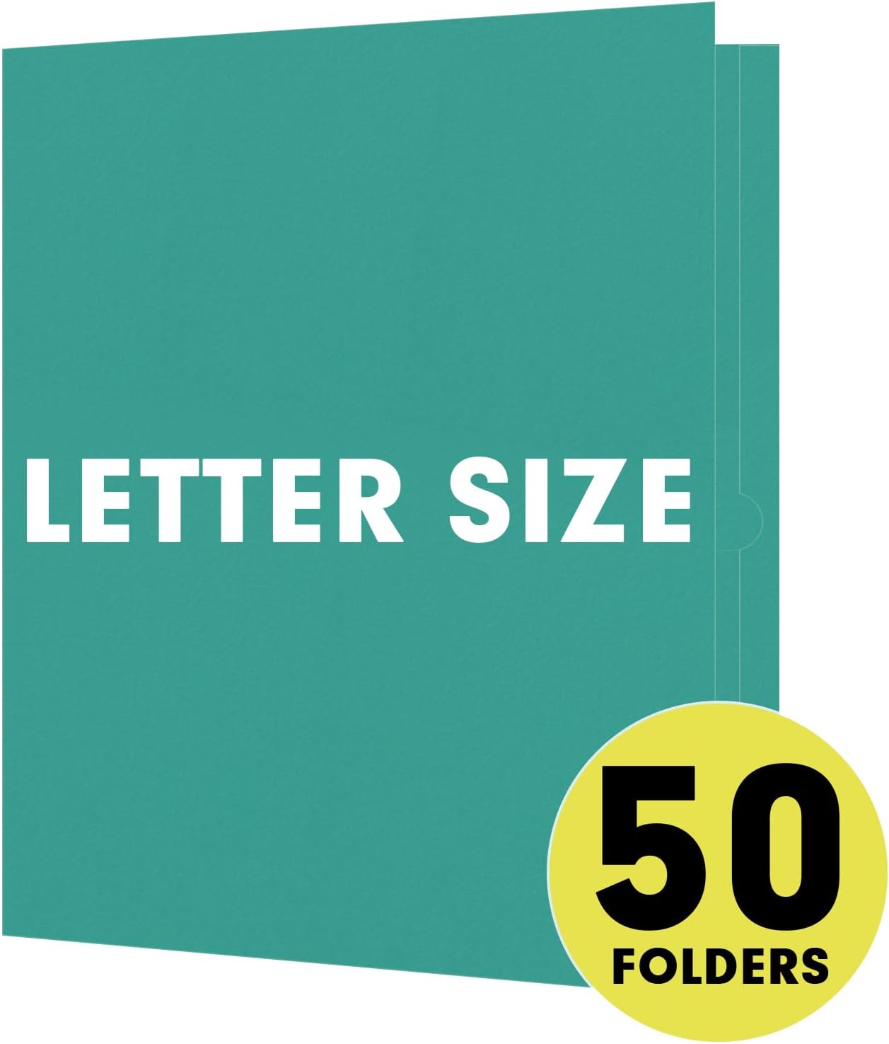 50 Pack 2 Pocket Folders - Letter Size, Turquoise