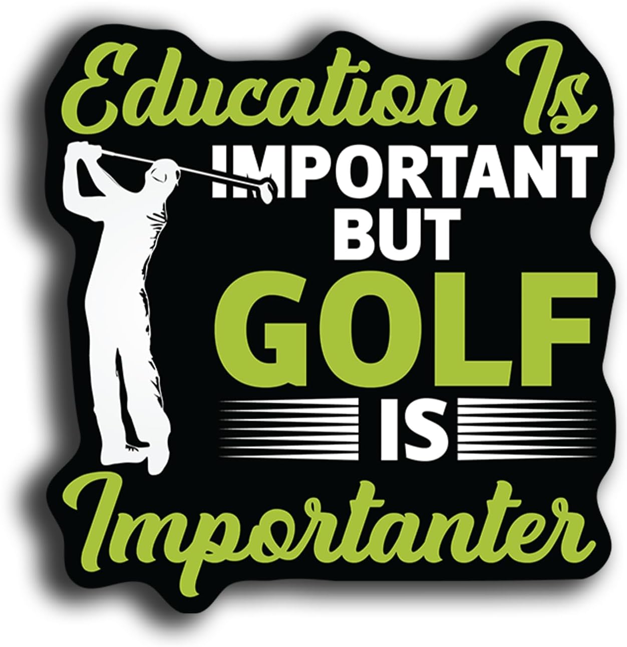 Funny Golf Stickers – Choose from 10 Humorous Designs – Durable Waterproof Vinyl Decals for Cars, Golf Carts, Laptops, Windows, Bumpers & More – 5 Inch (Golf is Importanter)