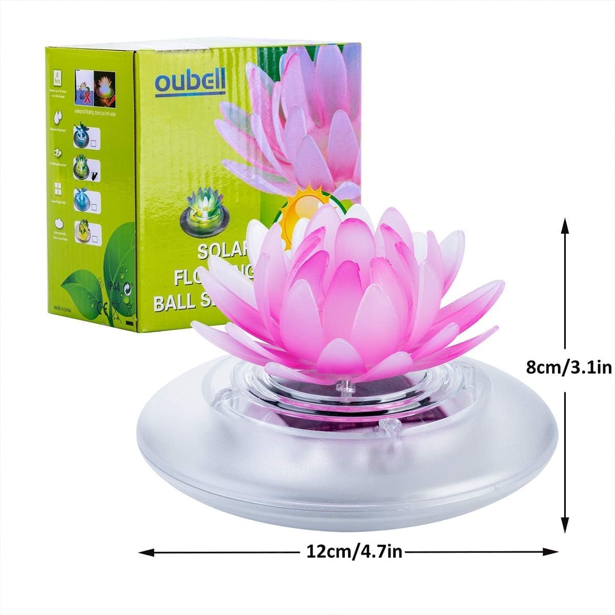 pearlstar Solar Pond Lights Waterproof LED RGB Solar Floating Lights Swimming Pool Pond Floating Night Light for Swimming Pool Spa Patio Wedding Party Christmas Decorations(4Pcs Lotus)