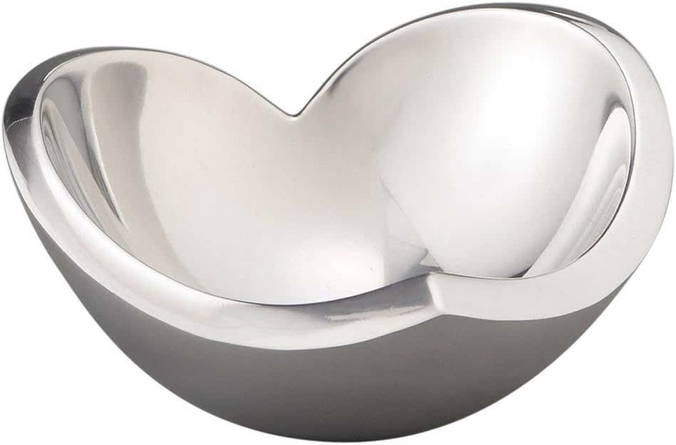 Nambe Alloy Classic Love Bowl, Heart Shaped Modern Design, For Wedding, Anniversary, Valentine’s Day, Oven Safe, Ring Dish, Decorative Trinket Tray, Designed by Sean O'Hara (4.5")
