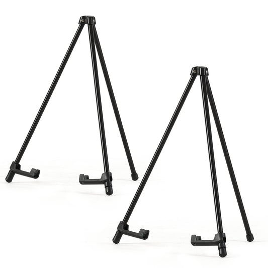 Somime 14" High Tabletop Instant Display Easel - Black Steel Small Tripod Easel Stand with Adjustable Holders for Pictures, Paintings, Posters and Store Signs(2 Pack)