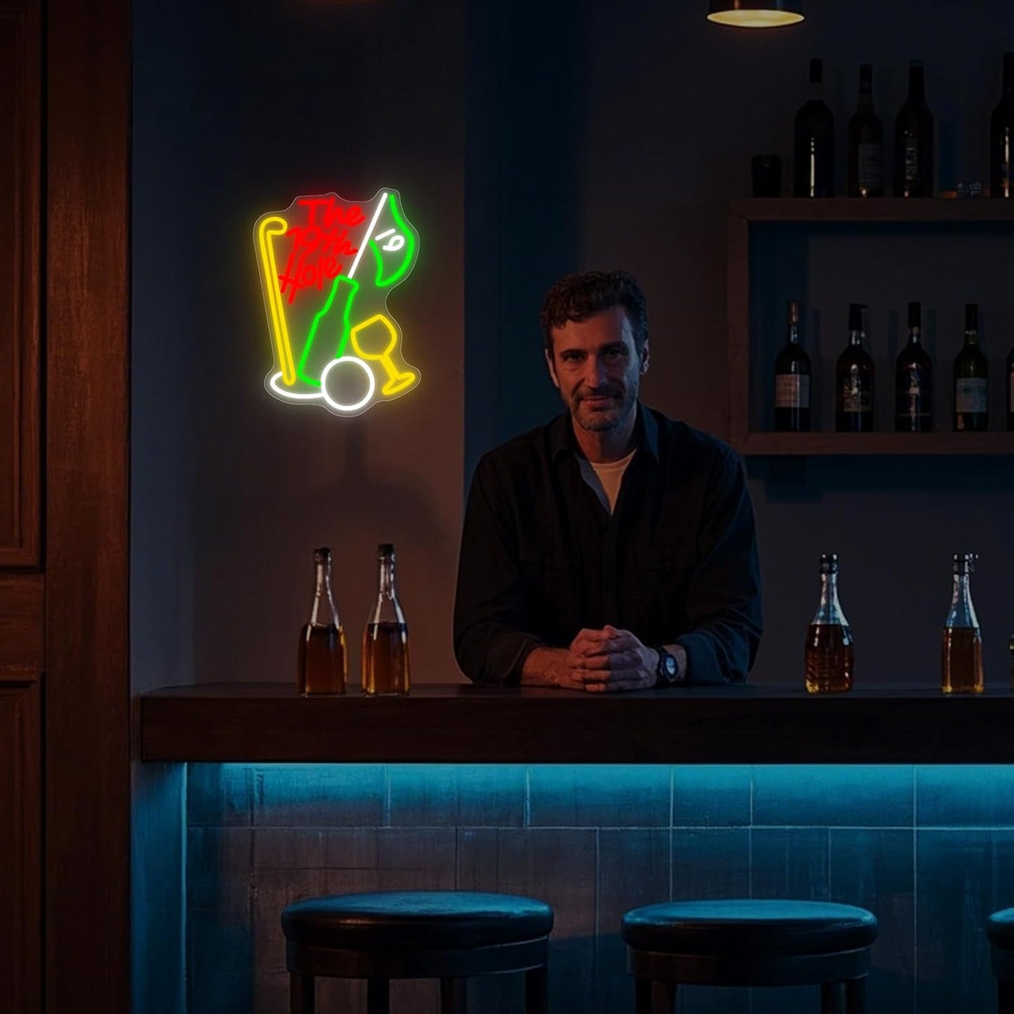 The 19th Hole Neon Sign, Golf Neon Signs For Wall Decor, Sports Led Light Up Signs for Bar Golf Club Home Party Decorations Gifts