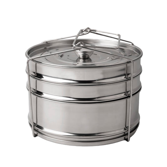 YQGQSUAK 3-Tier Stackable Steamer Insert Pans with Sling for Instant Pot Accessories 6/8 Qt - Pot in Pot, Food Steaming Trays, Dishwasher Safe, 304 Stainless Steel, 7.6" x 8.3"