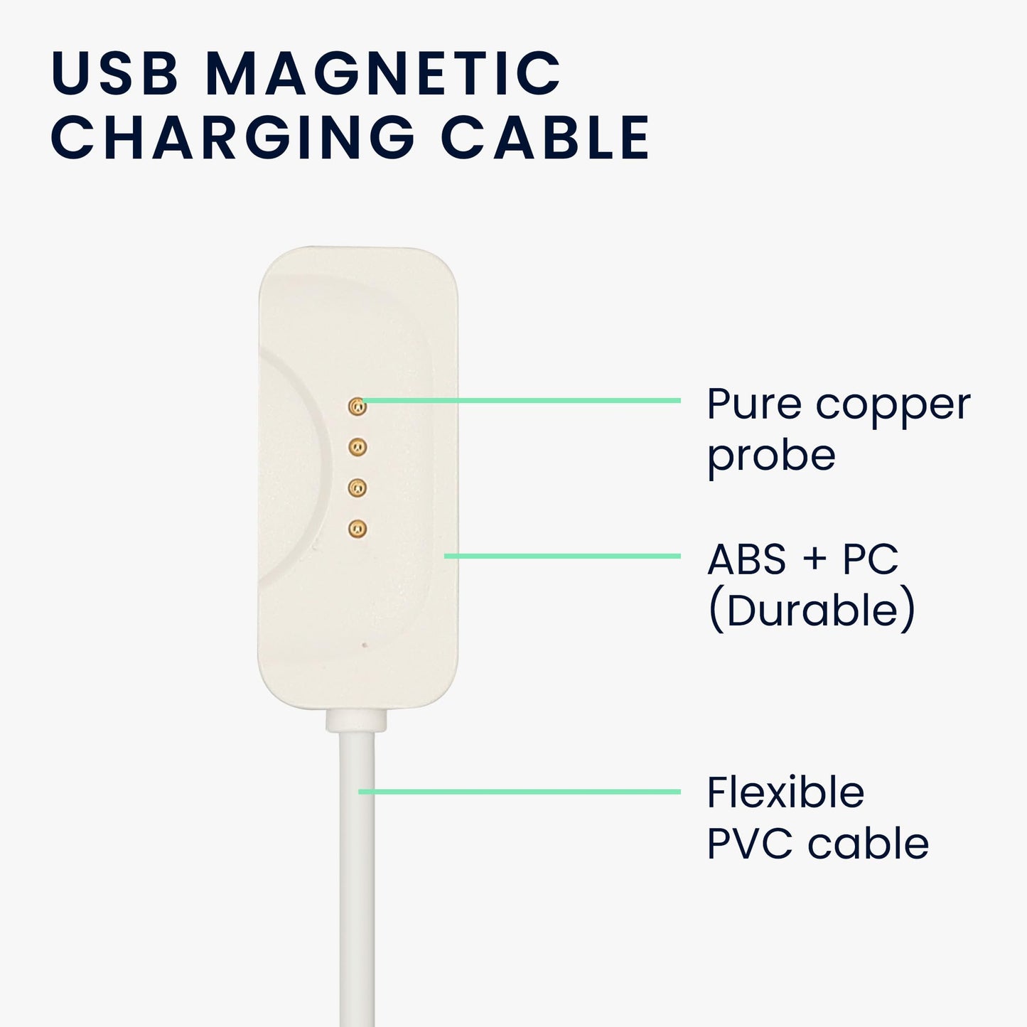 Kwmobile Usb Cable Charger Compatible With Oneplus Watch 2 / Watch 3 Cable - Charging Chord For Smart Watch - White Matte