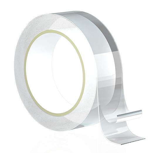 Heavy Duty Double Sided Tape 120 Inch, Nano Adhesive Mounting Tape No Residue Removable, Strong Picture Hanging Tape for Walls, Poster, Christmas Decor, Bathroom & Dorm