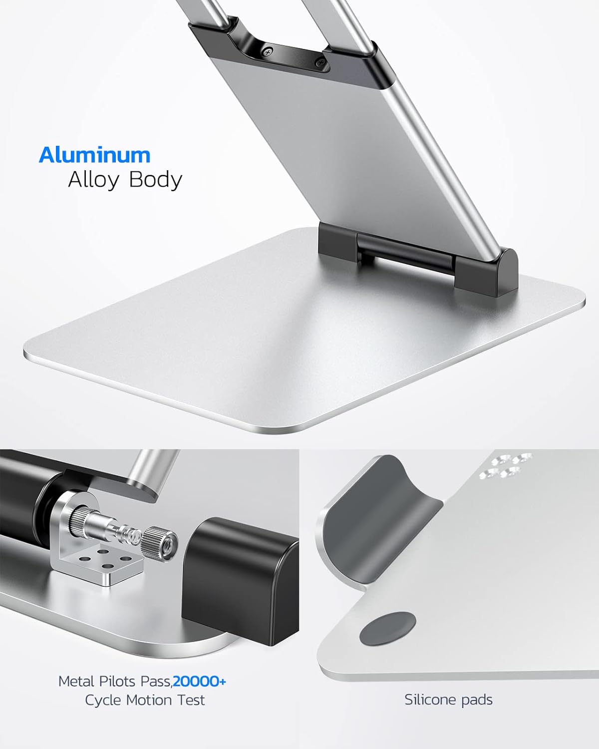 Nulaxy Laptop Stand, Ergonomic Sit to Stand Laptop Holder Convertor, Adjustable Height from 2.1" to 13.8", Supports up to 22lbs, Compatible with MacBook, All Laptops Tablets 11-17" - Silver