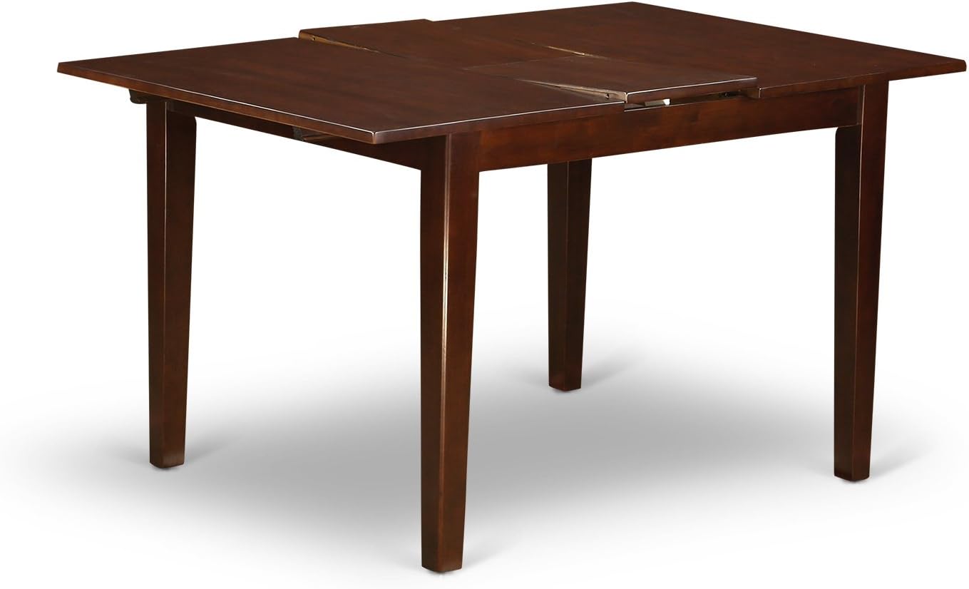 East West Furniture MLCL5-MAH-W 5 Piece Kitchen Table & Chairs Set Includes a Rectangle Dining Room Table with Butterfly Leaf and 4 Solid Wood Seat Chairs, 36x54 Inch, Mahogany