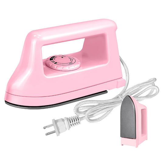 Mini Crafts Iron Handy Heat Press Machine Kit Portable with PVC Doormat for Heat Transfer, Charging Base Accessories for DIY T-Shirt Shoe Bag Vinyl Projects