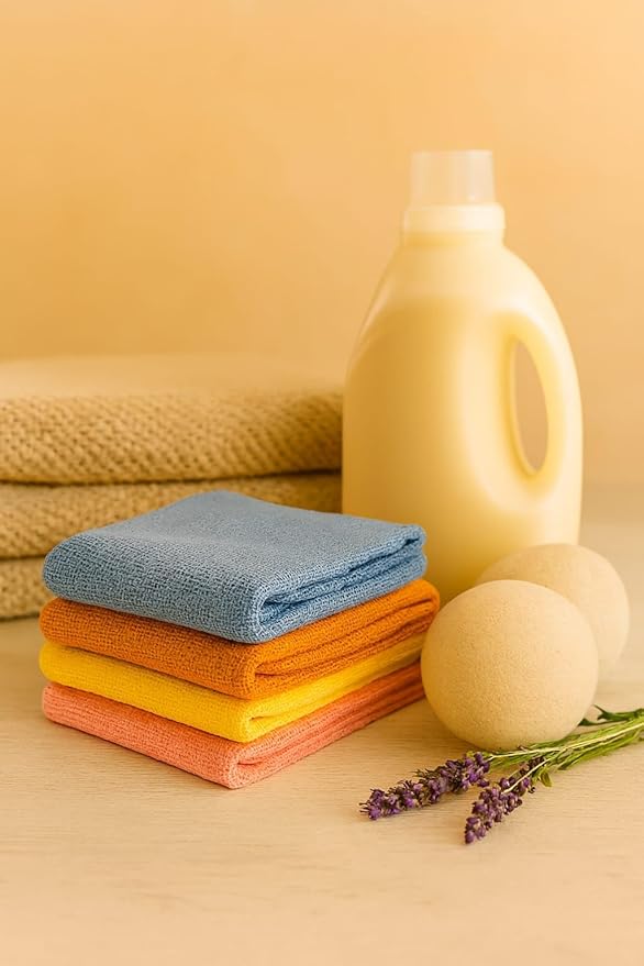 Microfiber Cleaning Cloths, 50 Pack, Multi-Color Blue Yellow Orange Pink, Lint Free Machine Washable, 16 x 16 Inches, Ultra-Absorbent for Home Kitchen Cleaning (Orange)
