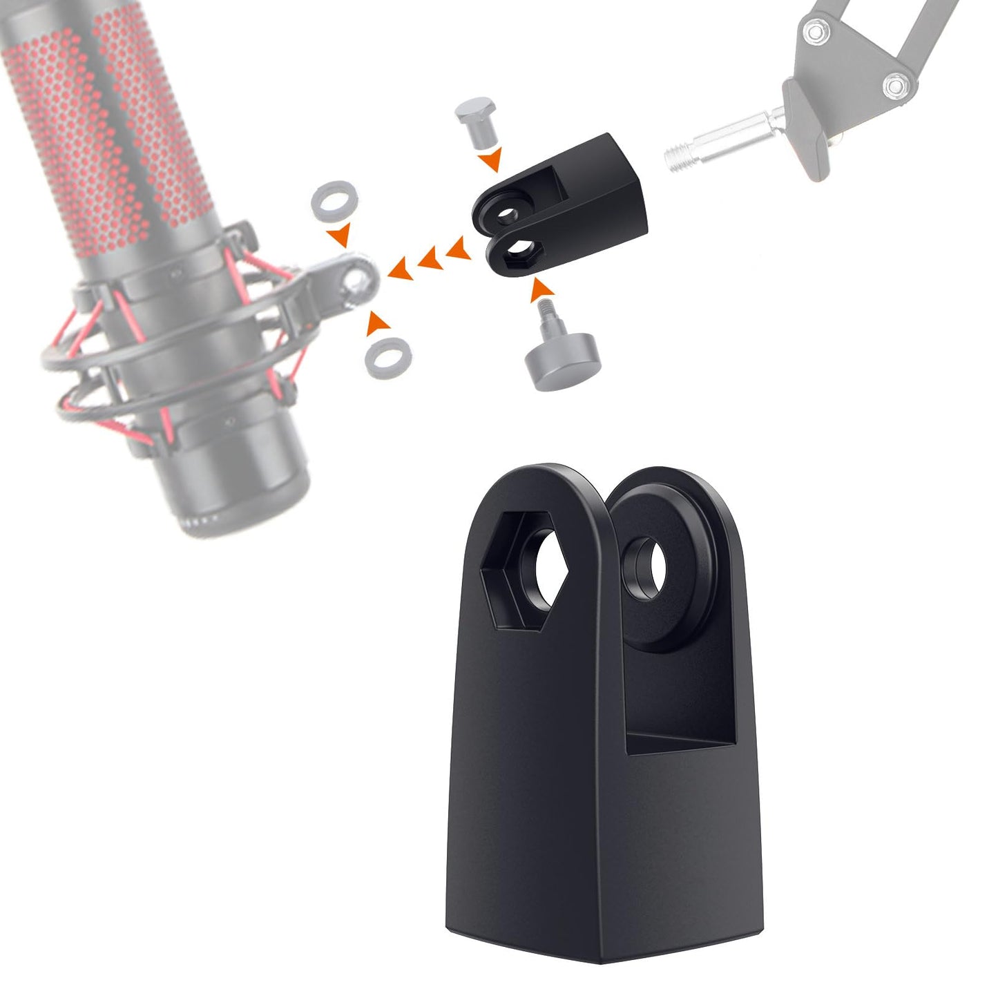 SUNMON Mic Stand Adapter for 3/8 HyperX QuadCast Boom Arm