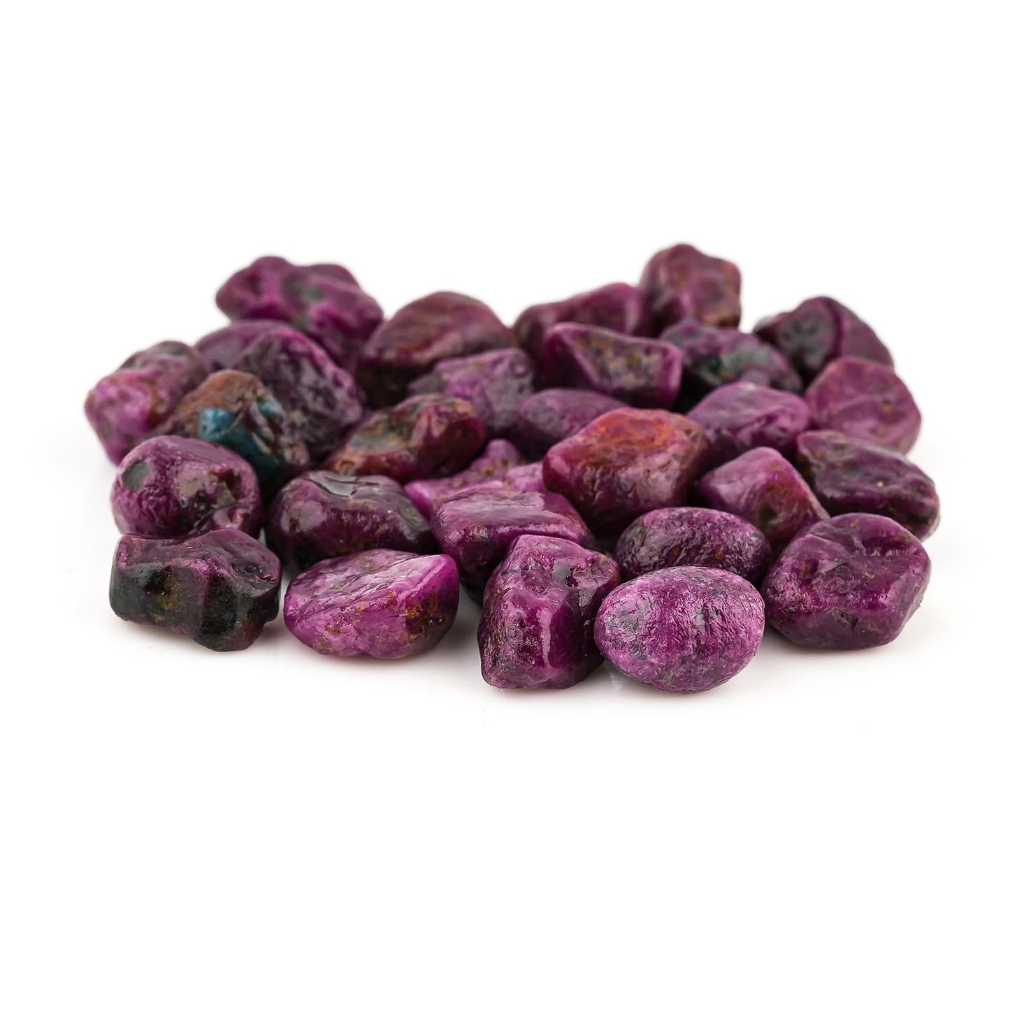 ColouredRocks 100 carats Red-Pink Ruby Crystals, Raw Stones, Rough Gemstones, Jewelry Making Supply, Cabbing, Polishing, Cutting, DIY, Crafts (25+pcs) (5-10mm)