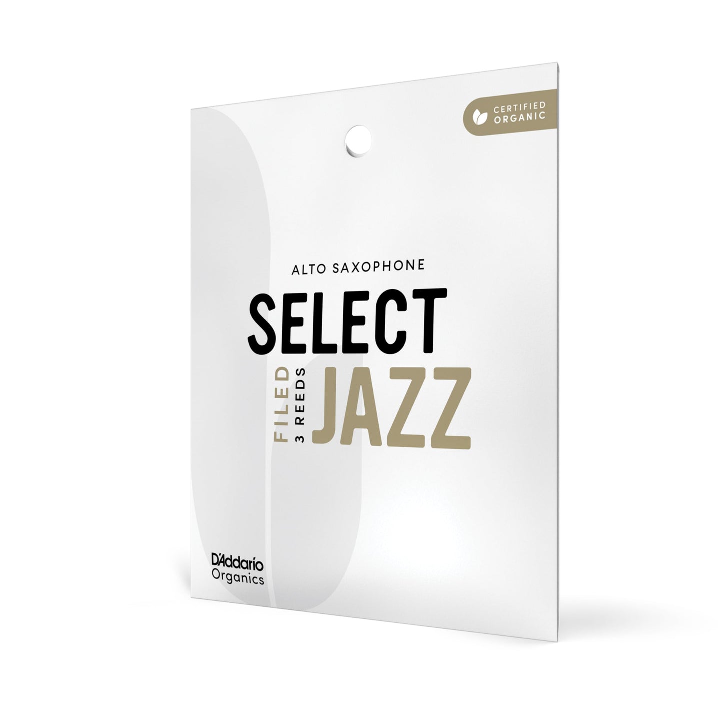 DAddario Organic Select Jazz Filed Alto Saxophone Reeds - Sax Reeds - Individually Sealed - 2 Soft, 3 Pack