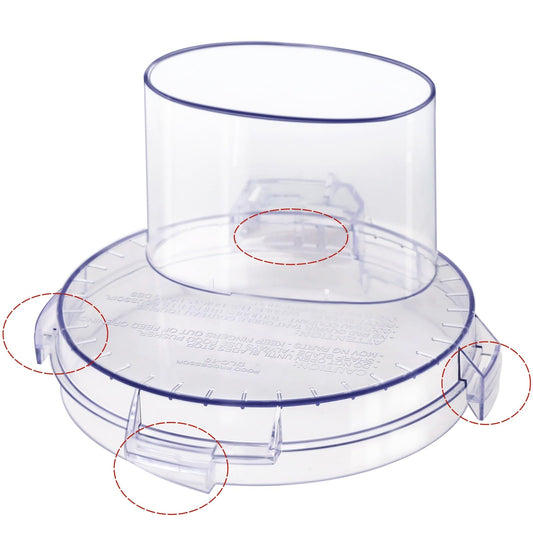 DLC-10 Series Work Bowl Cover 7-Cup DLC-117BGTXT-1 Food Processor Replacement Parts for Tritan Cuisinart,This Cover Features 4 Tabs On The Bottom Rim,Will Only Work With a Tritan Workbowl
