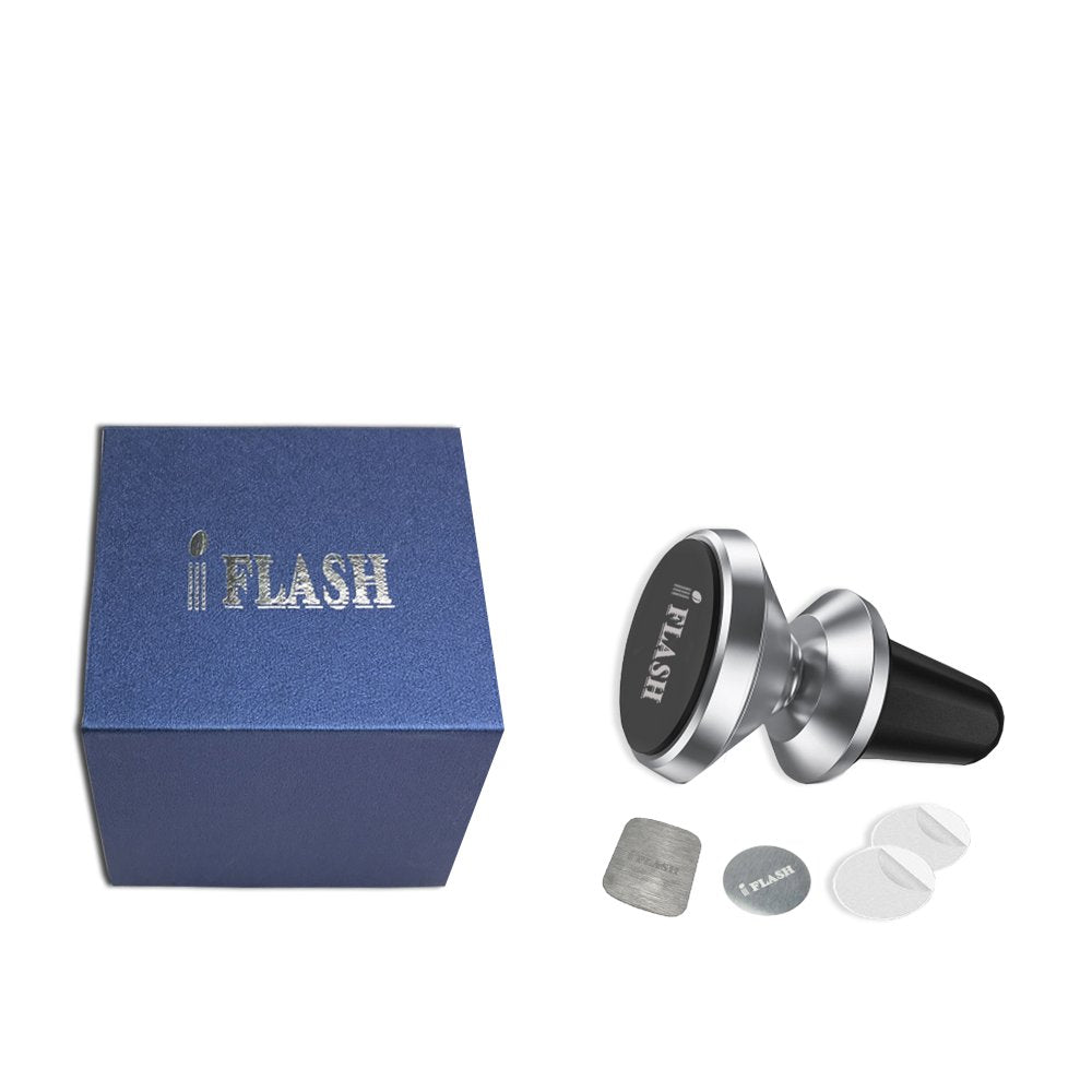 Iflash Universal Air Vent Magnetic Car Mount Phone Holder, 360 Degree Rotation For Multi-Angle View, Cradle-Less Car Phone Mount