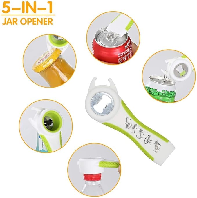 Jar Opener Bottle Opener and Ring Pull Can opener for Seniors, Arthritis Hands and Anyone with Low Strength, Arthritis Jar Openers Get Lids Off Easily