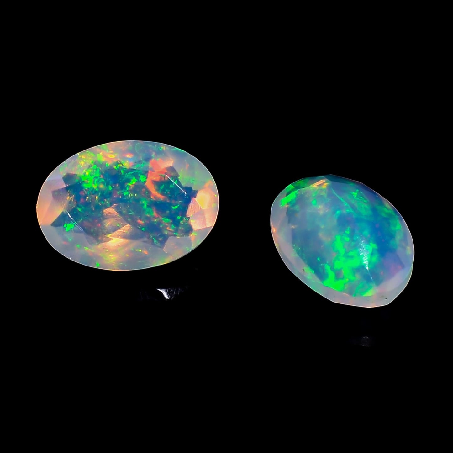 2 Pcs Pack,7x5 MM YASHEE Natural Ethiopian Opal Oval Shape-Brilliant Cut, Fire Play Opal Gemstone Wholesale Lot-Healing Crystals-DIY Jewelry Making Bulk Gemstone Deal