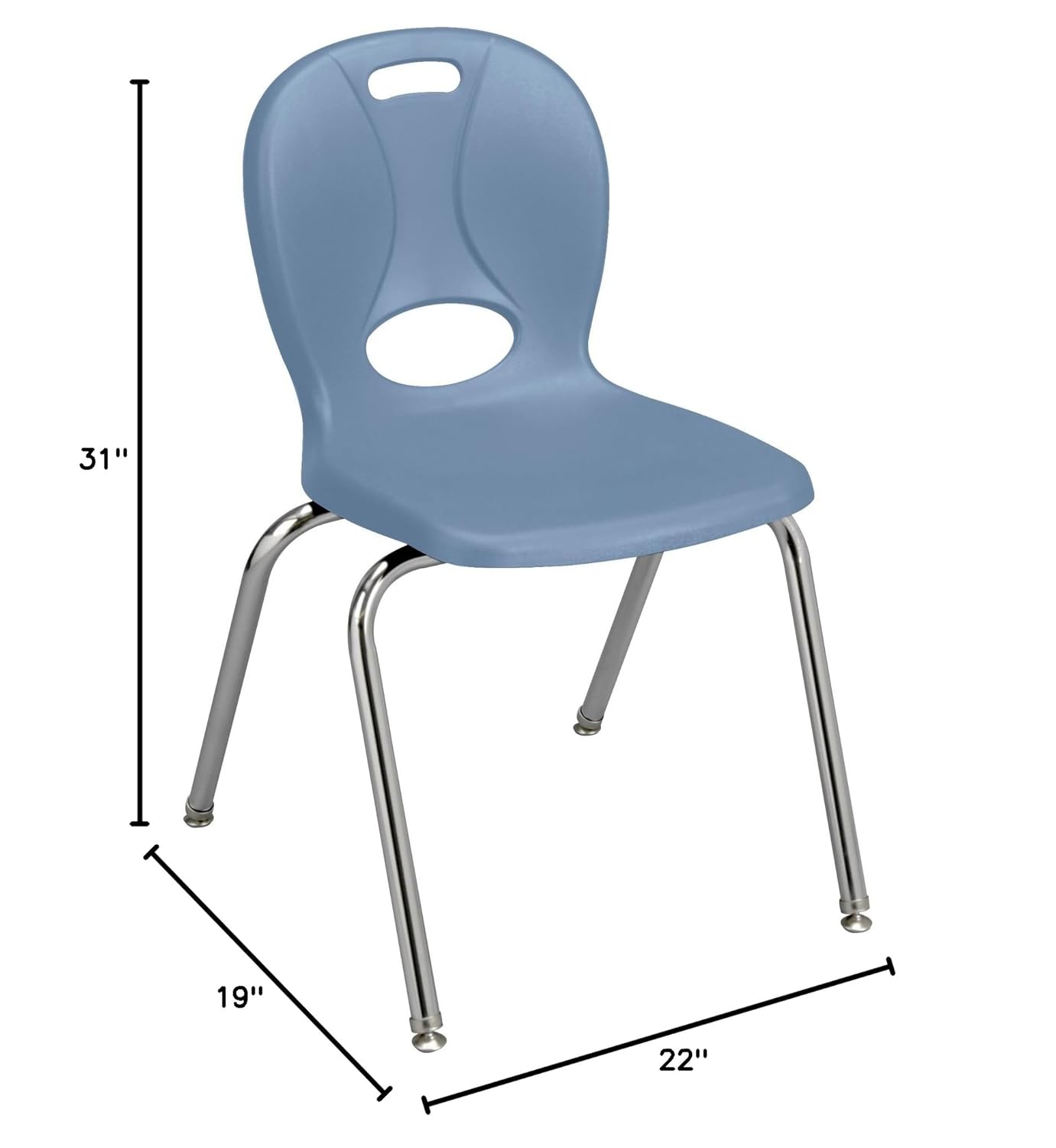 Learniture Structure Series School Chair, 18" Seat Height, Blue LNT-118-CSW-SB (Pack of 4)