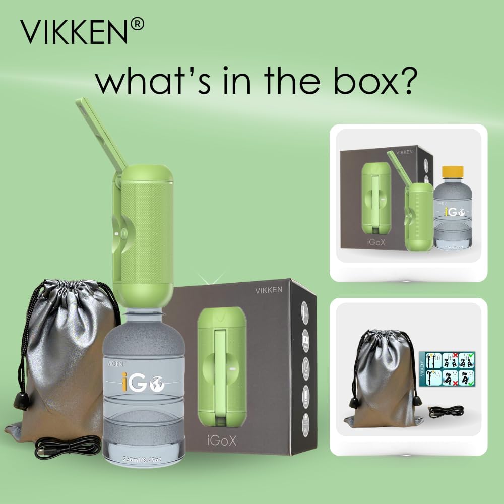 VIKKEN® 250ml iGo X Portable Travel Bidet USB-Type C Rechargeable Electric Mobile Handheld Ultra Strong Water Spray Personal Hygiene Self Care for Women & Men