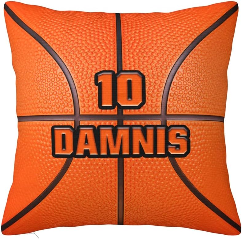 Personalized Basketball Pillowcase Custom Name Funny Sport Theme Throw Pillow Cover Home Sofa Bedding Decor for Basketball Lovers Sport Enthusiast Custom Funny Ball Theme Throw Pillowcase for Family