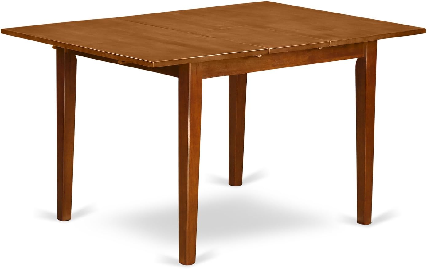 East West Furniture MILA3-SBR-C 3 Piece Dining Room Table Set Contains a Rectangle Kitchen Table with Butterfly Leaf and 2 Linen Fabric Upholstered Chairs, 36x54 Inch, Saddle Brown