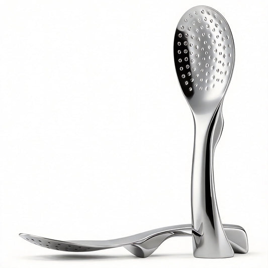 18/8 Stainless Steel Rice Paddle, Non-Stick Rice Spoon, Mirror Finish, Stand-Up Design, Serving Spoon for Kitchen- 7.9-inch Long